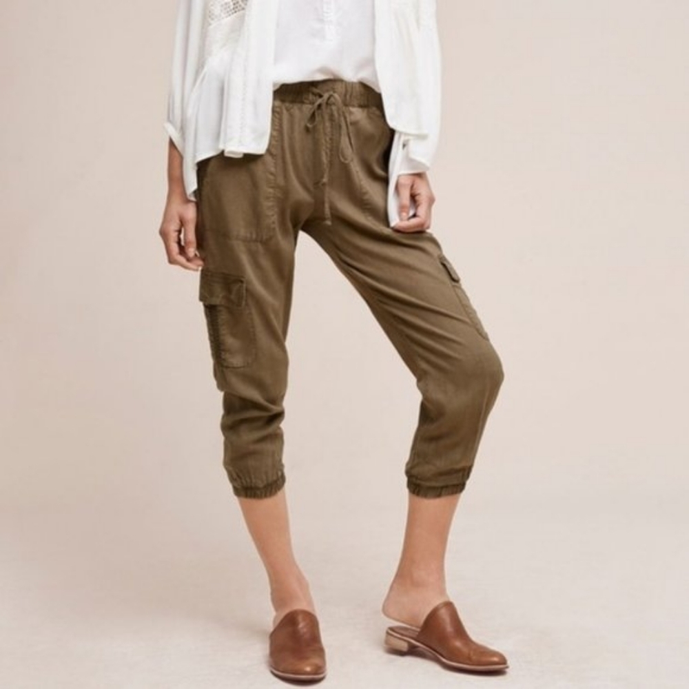 Anthropologie Cloth & Stone Trimmed Cargo Joggers